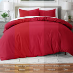 Bare Home Bedding Duvet Cover Queen Size - Premium 1800 Super Soft Collection - Lightweight, Cooling Duvet Cover - Soft Breathable Bedding (Queen, Red)