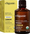 Cliganic USDA Organic Lemon Essential Oil (1oz) - 100% Pure & Natural | Undiluted, for Aromatherapy, Household Cleaning | Non-GMO Verified