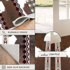 Country Cow Print Long Hallway Rug,2.6x7ft,Faux Cowhide Animal Print Southwestern Rugs,Western Aztec Tribal Decor Rustic Runner Rug, Non-Slip Washable Floor Mat for Kitchen Bedroom