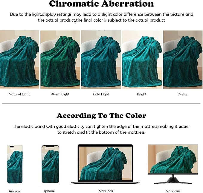 NEWCOSPLAY Super Soft Twin Blanket Dark Teal Premium Silky Flannel Fleece 3D Checkered Lightweight Bed Blanket All Season Use (Dark Teal Checkered, Twin(60"x80"))