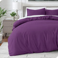 Bare Home Bedding Duvet Cover Queen Size - Premium 1800 Super Soft Collection - Lightweight, Cooling Duvet Cover - Soft Breathable Bedding (Queen, Plum)