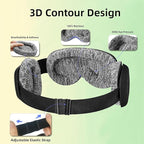 3D Bluetooth Sleep Mask with Voice Control,Eye Mask Headphones for Women Men 100% Pressure-Free & BlockOut,Wireless Cotton Mask for Side Sleepers Travel