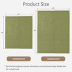 Knitted Throw Blanket 50"X60", Olive Green Knit Throws for Bed, Super Soft Boho Chevron Blankets for Couch Sofa Chair Room Decor, Textured Decorative Farmhouse Cozy Lightweight
