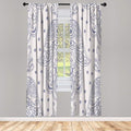 Lunarable Hamsa Window Curtains, Egyptian Boho Hand Shape Pattern Eye Design Bridal Night Inspired Art, Lightweight Decorative 2-Panel Set & Rod Pocket, Pair of - 28" x 84", Grey Pink