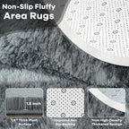 Noahas Large Fluffy 5x8 Area Rugs for Living Room Bedroom,Thick Shag Grey Throw Rug,Big Soft Shaggy Bedside Non-Slip Plush Dorm Nursery Kids Carpet