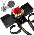 Lebana Preserved Red Real Rose with Heart I Love You Necklace -Mothers Day Gifts for Mom Her Wife Girlfriend Grandma on Valentines Mothers Day Christmas Birthday Anniversary Romantic-Red