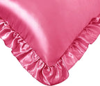 Peach Red Satin Pillowcases Body Pillow for Hair and Skin,Peach Red Body Pillow Silk Pillowcase with Envelope Closure Princess Room Decoration