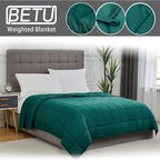 Green Weighted Blanket for Adults 12lbs, 48"x72", Twin Full Size Cooling Heavy Throw Blanket for 110-130lbs, Microfiber Soft Thick Big Blankets Weighted Comforter Breathable Gift for Sleeping