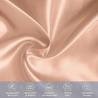 Elegant Comfort 4-Pack Cooling Viscose Satin Pillowcase Set with Hidden Zipper Closure, Silky Smooth for Best Hair and Skin Care-Beautiful Gift Box-4-Piece Satin Pillowcase Set, King, Dusty Rose
