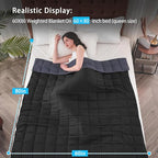 yescool Weighted Blanket for Adults (20 lbs, 60" x 80",Grey& Black) Cooling Heavy Blanket for Sleeping Perfect for 190-210 lbs, Queen Size Breathable Blanket with Premium Glass Bead, Machine Washable