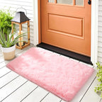 Noahas Fluffy Pink Rugs for Bedroom Girls,Door Mat Indoor Entrance,2x3 Shaggy Small Non-Slip Entryway Entry Area Rugs,Soft Plush Bedside Throw Kids Carpet Home Decor