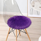 1.3ft Small Round Purple Rug,Thick Furry Fluffy Carpet for Teen,Sheepskin Fur Shaggy Circular Rug for Indoor Bedroom Room Living Room Nursery Decor Chair