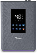 Crane 4.5L Warm and Cool Mist Humidifier, Top Fill Ultrasonic Humidifier for Large Room, Bedroom, Baby Nursery, Easy Clean, Humidifier with Essential Oil Tray, Humidifier with Humidistat & Remote