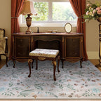 Lahome Chloe Insect Botanical Washable Beige 5x7 Area Rugs for Living Room, Non Slip Rugs for Bedroom, Boho Indoor Throw Dining Room Rugs for Under Table Carpet for Entryway Kitchen Office(Beige,5x7)