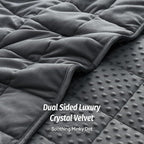Wemore Minky Dot Weighted Blanket for Adults Twin Size 15 lb, Soft Heavy Blanket for Stress Relief and Sleep Promotion, Breathable Blanket for All-Season with Glass Beads, Dark Grey 48 x 72 inches