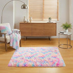 junovo Washable, Non-Slip Area Rug, Soft Rainbow Area Rug for Girl's Room, Children's Play mat, Baby Girl Bedroom Nursery Home Bedroom, 2ft x 3ft Tie-Dyed Rainbow