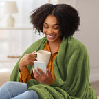 Utopia Bedding Fleece Blanket Queen Size Olive 300GSM Luxury Fuzzy Soft Anti-Static Microfiber Bed Blanket (90x90 Inch)