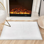 Small White Faux Rabbit Fur Rug 2x3 Fluffy Rug for Bedroom Chair Entryway Living Room Washable Non Shedding