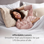 Bedsure King Size Satin Pillowcase Set of 2 - Beige Silky Pillow Cases for Hair and Skin with Envelope Closure, Similar to Silk Pillow Cases, Gifts for Women Men, 20x36 Inches, 2pcs