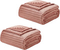 Nestl Rose Throw Blanket for Couch - Cozy Warm Fuzzy Blankets for Women, Set of 2 Small Fleece Throws for Girls - Misty Rose, 50 x 60 Inches