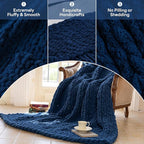 Chunky Knit Blanket - Luxury Soft Cozy 40 * 50 Throw Blanket,100% Woven Blanket Rope Knot Throw Blanket for Couch, Sofa, Home Decor, Gift - Machine Washable (Deep Blue, 40 * 50)