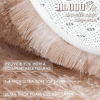 OLANLY Beige Tie-dye Round Rugs for Bedroom - Machine Washable, 4x4 Feet Circle Area Rugs for Living Room, Soft and Fluffy Shaggy Carpet for Girls and Boys, Nursery Rooms, Dorms, Home Decor Aesthetic