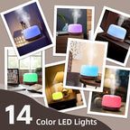 ASAKUKI Essential Oil Diffuser for Home, 500ML Aromatherapy Diffuser Humidifier with Remote Control, 7 Color LED Lights, Quiet Cool Mist Diffuser for Bedroom, Living Room, Office (Reddish-Brown)