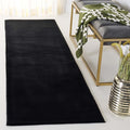 SAFAVIEH Washable Rug Faux Rabbit Fur Shag Collection - 2'6" x 12' Runner, Black, Slip Resistant & Easy Cleaning, Ideal for Living Room, Hallway, Foyer, Nursery, Bedroom (FRF100Z)