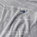 Bedsure GentleSoft Bedding Fleece Blanket for Girls and Boys - Soft Cozy Cute Small Throw Blankets for Travel, 43x55 Inches, Light Grey