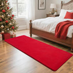 Przemy Washable Runner Rug for Bedroom Living Room, 2x6 Feet Red Memory Foam Rug, Super Soft Modern Indoor Runner Carpet for Hallway Bedside Kids Room Girls Boys Dorm Nursery Decor