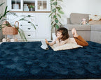 Softlife Rug for Living Room 6x9 Feet Area Rug for Bedroom Super Soft Shaggy Rugs for Kids Room Fluffy Fuzzy Carpets Long Plush Bedside Rug Nursery Christmas Home Decoration for Boys Girls, Navy Blue