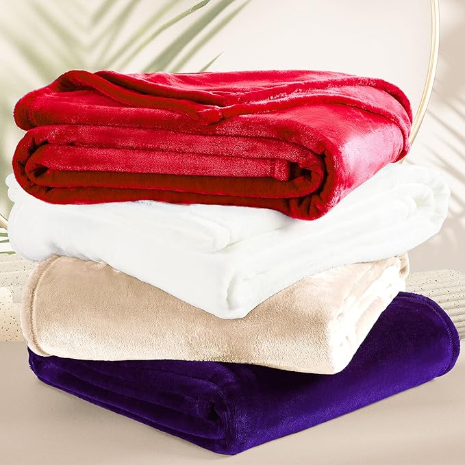 DREAMNINE Extra Large Soft Comfy Fluffy Fleece Bed Blanket King Size 90" x 108", Luxury Huge Decorative Fuzzy Blanket for Bedroom, Big Cozy Shaggy Warm Flannel Blankets for Winter Autumn Pet, Purple