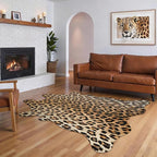 HOMORE Leopard Rug, 4.6x5.2 Feet Animal Skin Print Rug, Cheetah Rugs for Wall Art Decor,Western Floor Carpet for Bedroom Living Room Dining Room