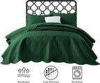 IR Imperial Rooms Twin Quilt Bedding Set (68” x 86”) - Bulk Pack of 10 Wholesale for Hotels, Guest Bedroom & Airbnbs - Lightweight Microfiber Reversible Embossed Quilts Bedspreads (Emerald)