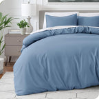 Bare Home Bedding Duvet Cover King Size - Premium 1800 Super Soft Collection - Lightweight, Cooling - Soft Breathable Bedding Duvet Cover (King, Coronet Blue)