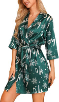 Samring Women's Bride Bridesmaids Robe Short Satin Kimono Robes for Wedding & Bridal Party Silk Bathrobes for Women