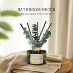 Airkeep Reed Diffuser Set with 6.76 fl oz Lemon Eucalyptus Scent Essential Oils and 3 Leaves & 8 Diffuser Sticks,Bathroom Shelf Decor & Air Freshener, House Bedroom Office Decor & Gifts
