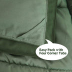 HIG 3pc Green Comforter Set Full SizeDuvet Insert, Reversible, All Season, Box Stitched, with Corner Tabs, Soft, Fluffy