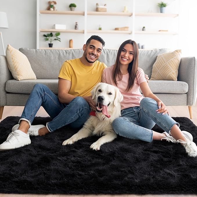 Noahas Extra Large 10x14 Area Rugs for Living Room,Fluffy Black Bedroom Rug,Big Thick Plush Shag Non-Skid Soft Shaggy Throw Carpet