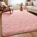 Macgace Light Pink Rugs for Bedroom Girls, 8x10 Shag Rug Fluffy Area Rugs with Non-Slip Backing for Living Room, Large Plush Carpet Washable Rug Cute Home Decor Aesthetic for Nursery Dorm Office