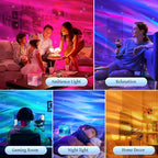 Crystal Lamp for Bedroom, 15 White Noise Machine Room Lights for Bedroom, Bluetooth Music Night Light Projector, RGB Aurora Ocean Light Projector, Remote Dimmable Crystal Table Lamp,Teen Girls Gifts