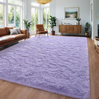 Purple Area Rug 8x10 Large Rugs for Living Room Bedroom, Fluffy Soft Rug Modern Carpets for Kids Room, Non-Skid Rectangular Indoor Rug for Girls Boys Playroom Nursery Room Home Decor