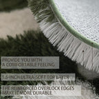 8x10 Area Rugs for Living Room Bedroom, Soft Fluffy Shaggy Bedside Rug, Indoor Floor Carpet for Kids Playroom, Dorms, Nursery Rooms, Home Decor (Olive Green & White 8'x10')