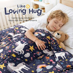 Kivik Unicorn Weighted Blanket 3lbs, Cooling Breathable Small Blankets, Soft Heavy Throw for School Calming & Bed Sleep Gifts for 4 5 6 7 + Year Old, Machine Washable, 36''x 48'', 3 Pounds, Navy Blue