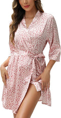 Samring Women's Bride Bridesmaids Robe Short Satin Kimono Robes for Wedding & Bridal Party Silk Bathrobes for Women