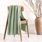 RECYCO Cable Knit Sage Green Throw Blanket Twin Size for Couch, Super Soft Warm Cozy Decorative Knitted Throw Blanket 3.6LB for Bed, Sofa, Chair Large 60"x80"