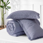 Bedsure King Size Comforter Set - Denim Grey King Comforter Set, Soft Bedding for All Seasons, Cationic Dyed Bedding Set, 3 Pieces, 1 Comforter (104"x90") and 2 Pillow Shams (20"x36"+2")