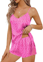 Ekouaer Satin Pajama Set for Women 2 Piece Silky Pjs Lace Cami Top and Shorts V Neck Lingerie Soft Nightwear