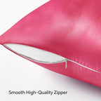 BEDELITE Satin Pillowcase with Zipper, Hot Pink Pillow Cases Queen Size Set of 2, Super Soft and Cooling Similar to Silk Pillow Cases, Gift for Women Men(20x30 Inches)