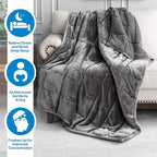 Sherpa Fleece Weighted Blanket 10 lbs for Adult, Flannel Cozy Plush Bed Blankets, Fuzzy Sherpa Weighted Blankets Full Size, Minky Soft Blanket for Sofa Bed, 48 x 72 inches, Grey